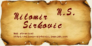 Milomir Sirković vizit kartica